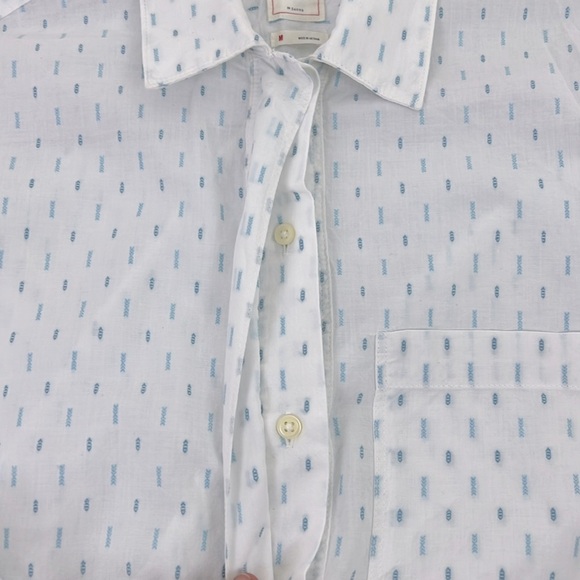 Gap New Women’s M Roll-up Tab Sleeve Half Button Up Curved Hemline‎ Shirt - Picture 8 of 9